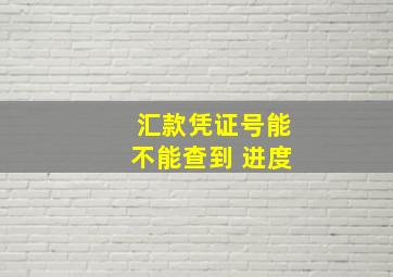 汇款凭证号能不能查到 进度